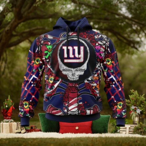 NFL New York Giants Mix Grateful Dead, Personalized Name & Number Specialized Concepts Kits 3D Hoodie
