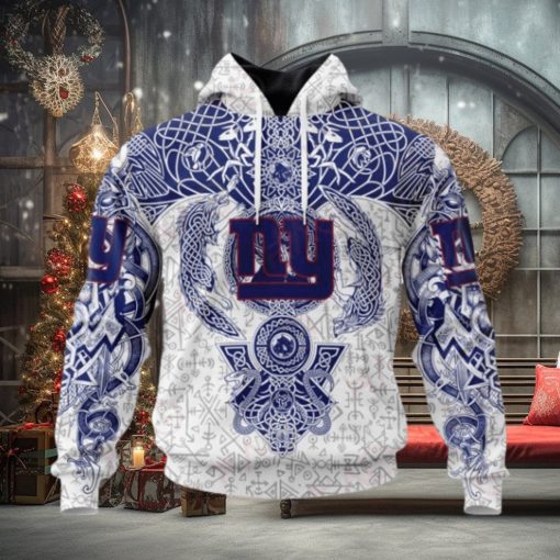 NFL New York Giants Norse Viking Symbols 3D Hoodie