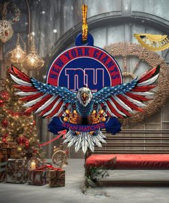 NFL New York Giants Xmas American US Eagle Custom Name Ornament