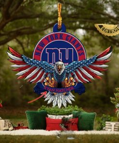 NFL New York Giants Xmas American US Eagle Custom Name Ornament