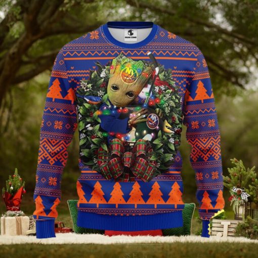 NFL New York Islanders Groot Hug Christmas Ugly Sweater