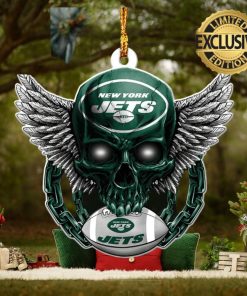 Jets Skull Santa Hat Ugly Christmas Sweater For Fans