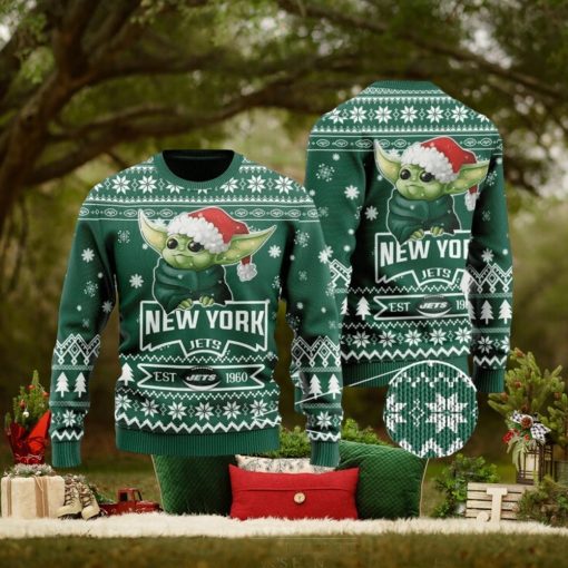 NFL New York Jets Cute Baby Yoda Sweater