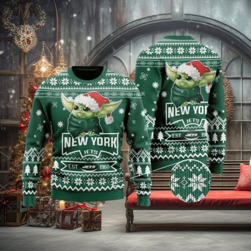 NFL New York Jets Cute Baby Yoda Sweater