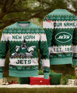 NFL New York Jets Cute Mascot Custom Ugly Christmas Sweater
