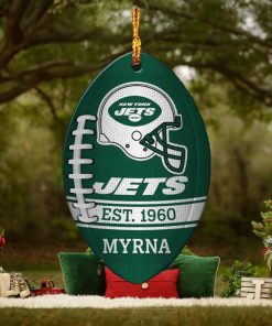 NFL New York Jets Football Xmas Custom Name Tree Decorations Christmas Gift For Fans Ornament