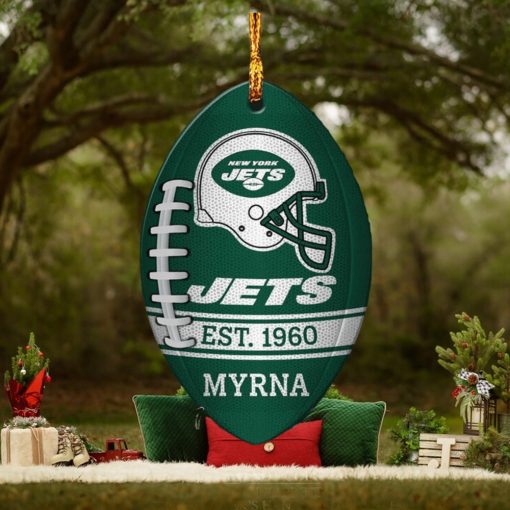 NFL New York Jets Football Xmas Custom Name Tree Decorations Christmas Gift For Fans Ornament