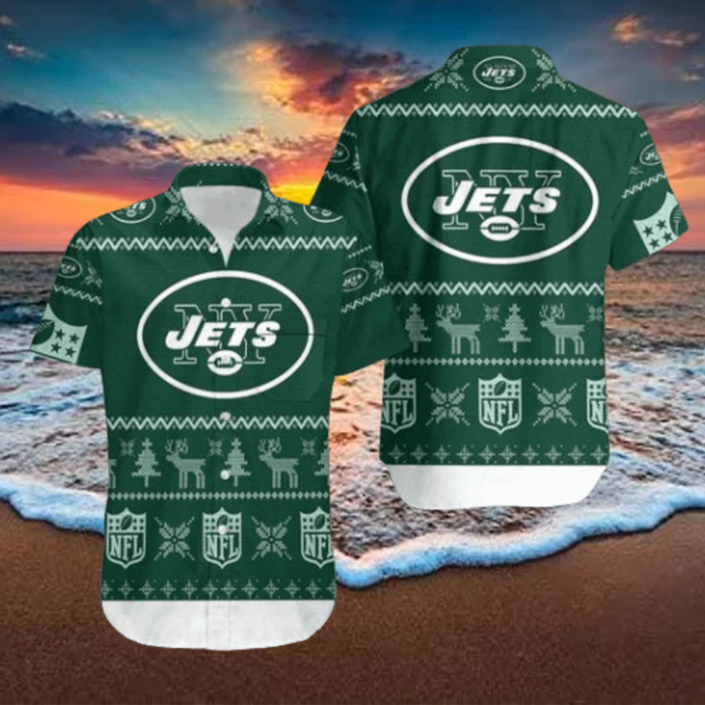 NFL New York Jets For Christmas Hawaiian Shirt And Shorts NFL New York Jets For Christmas Hawaiian Shirt And Shorts