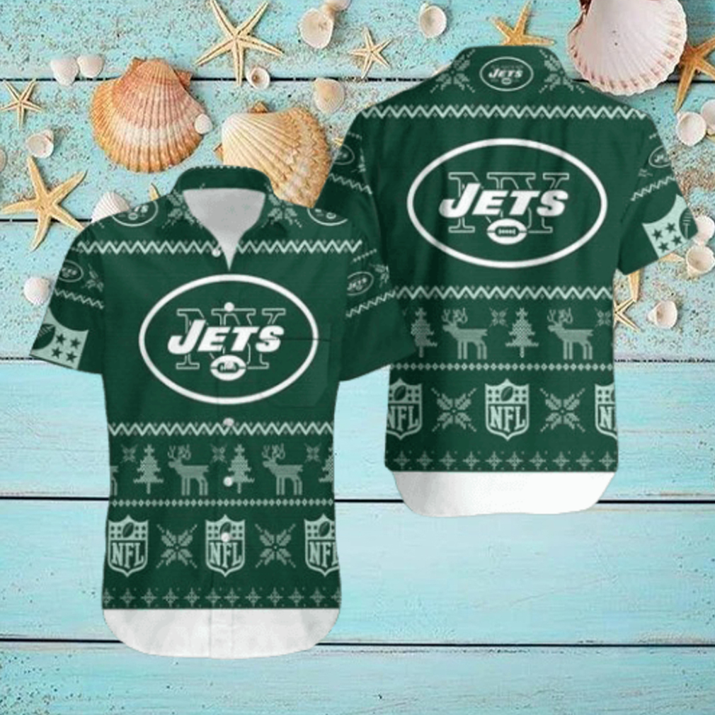 NFL New York Jets For Christmas Hawaiian Shirt And Shorts NFL New York Jets For Christmas Hawaiian Shirt And Shorts