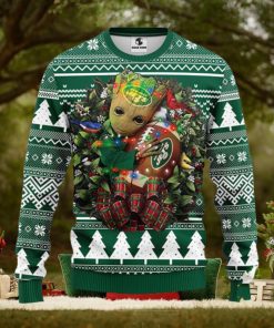 NFL New York Jets Groot Hug Christmas Ugly Sweater