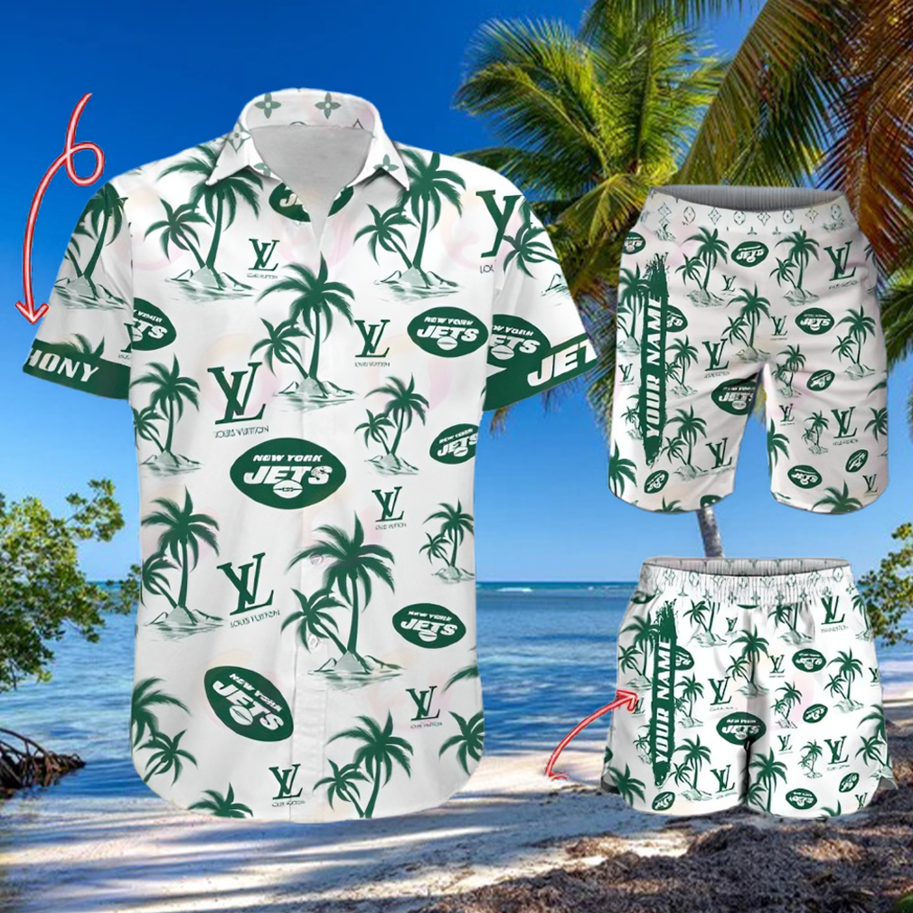 NFL New York Jets Louis Vuitton Logo Pattern Hawaiian Shirt & Shorts