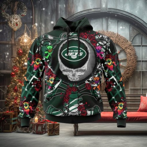 NFL New York Jets Mix Grateful Dead, Personalized Name & Number Specialized Concepts Kits 3D Hoodie