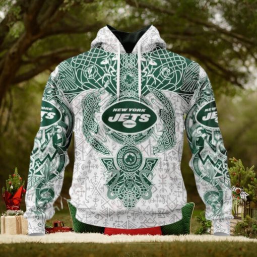 NFL New York Jets Norse Viking Symbols 3D Hoodie