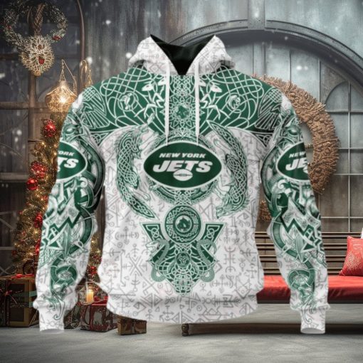 NFL New York Jets Norse Viking Symbols 3D Hoodie