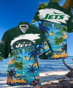 NFL New York Jets Palm Tree Hot Summer Hawaiian Shirt Gifts Sport Fans