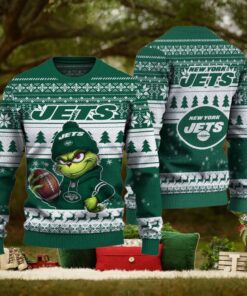 NFL New York Jets The Grinch Ugly Christmas Sweater