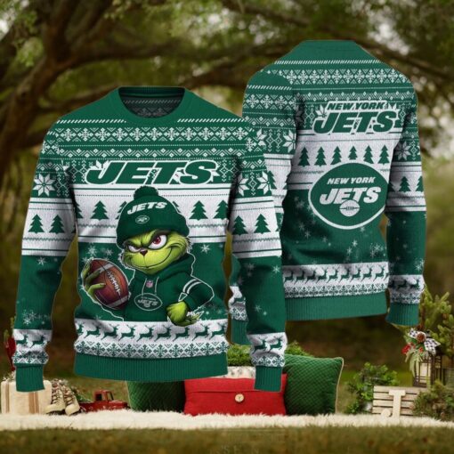NFL New York Jets The Grinch Ugly Christmas Sweater