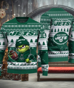 NFL New York Jets The Grinch Ugly Christmas Sweater