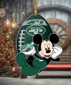 NFL New York Jets Xmas Mickey Mouse Custom Name Christmas Gift For Fans Christmas Ornament