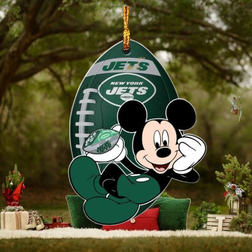 NFL New York Jets Xmas Mickey Mouse Custom Name Christmas Gift For Fans Christmas Ornament