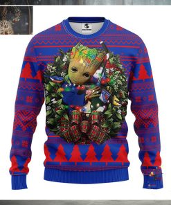 NFL New York Rangers Groot Hug Christmas Ugly Sweater