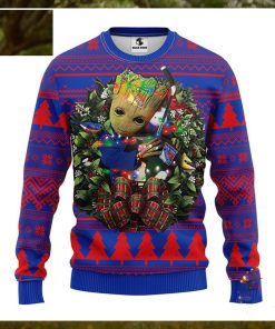 NFL New York Rangers Groot Hug Christmas Ugly Sweater