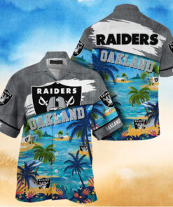 NFL Oakland Raiders Palm Tree Hot Summer Hawaiian Shirt Gifts Sport Fans