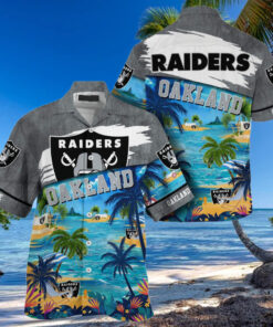 NFL Oakland Raiders Palm Tree Hot Summer Hawaiian Shirt Gifts Sport Fans