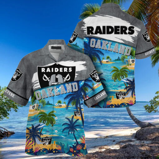 NFL Oakland Raiders Palm Tree Hot Summer Hawaiian Shirt Gifts Sport Fans