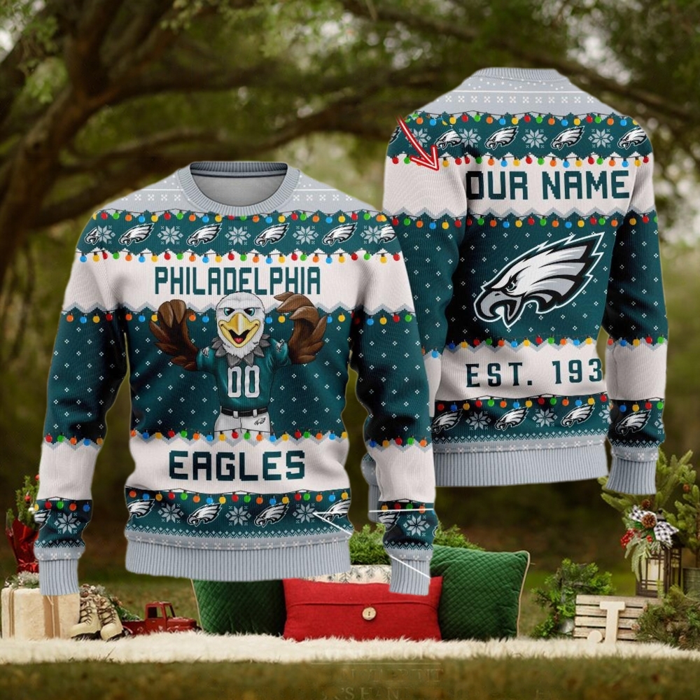 NFL Philadelphia Eagles Cute Mascot Custom Ugly Christmas Sweater NFL Philadelphia Eagles Cute Mascot Custom Ugly Christmas Sweater