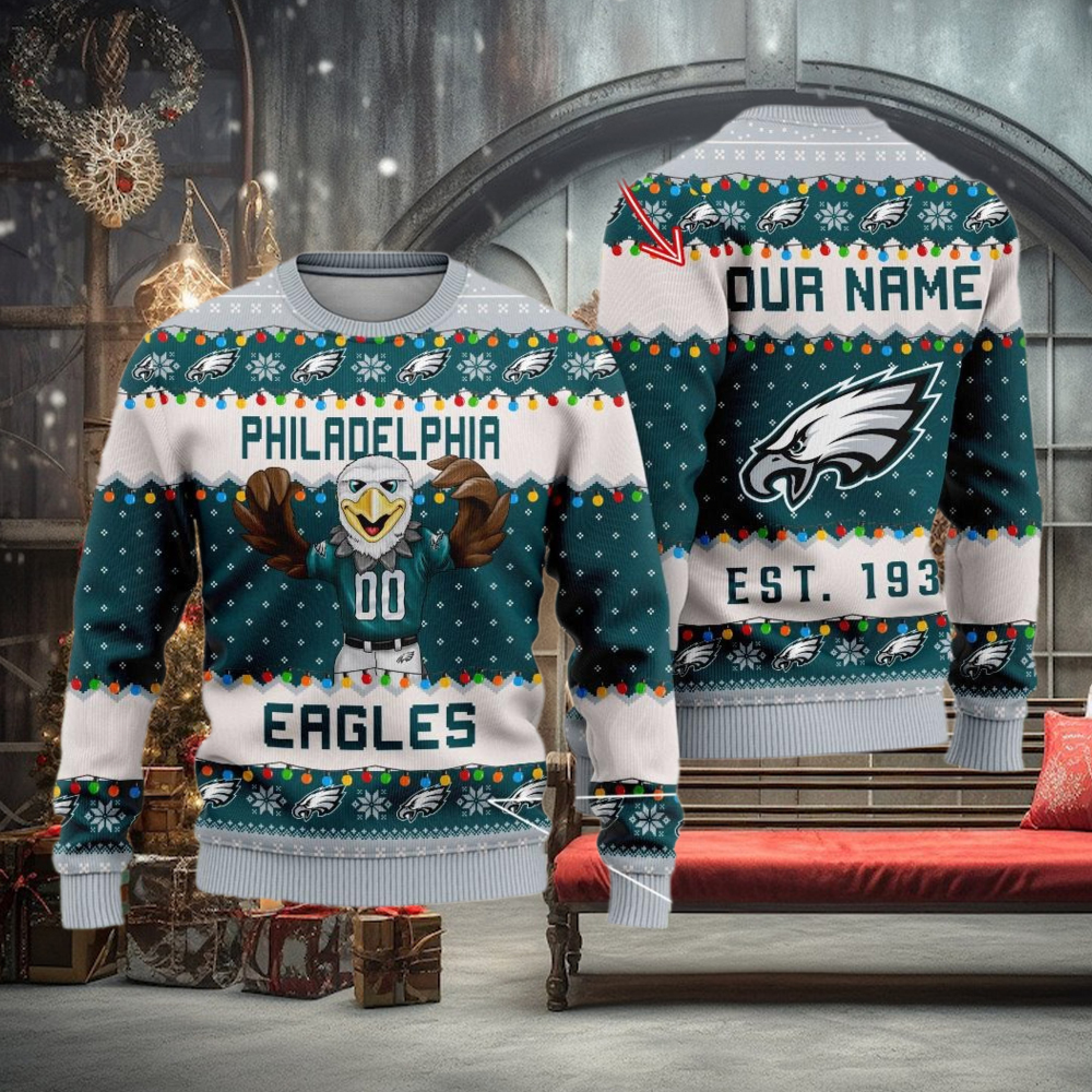 NFL Philadelphia Eagles Cute Mascot Custom Ugly Christmas Sweater NFL Philadelphia Eagles Cute Mascot Custom Ugly Christmas Sweater