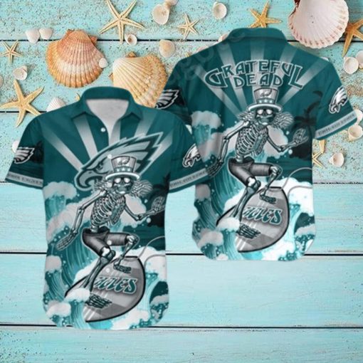 NFL Philadelphia Eagles Hawaiian Shirt Grateful Dead