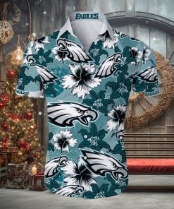 NFL Philadelphia Eagles Hawaiian Shirt Hibiscus Pattern Trendy Summer Gift