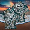 NFL Philadelphia Eagles Hawaiian Shirt Leopard Rose Pattern Summer Vacation Gift