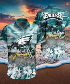 NFL Philadelphia Eagles Hawaiian Shirt Tropical Pattern Summer Vacation Gift