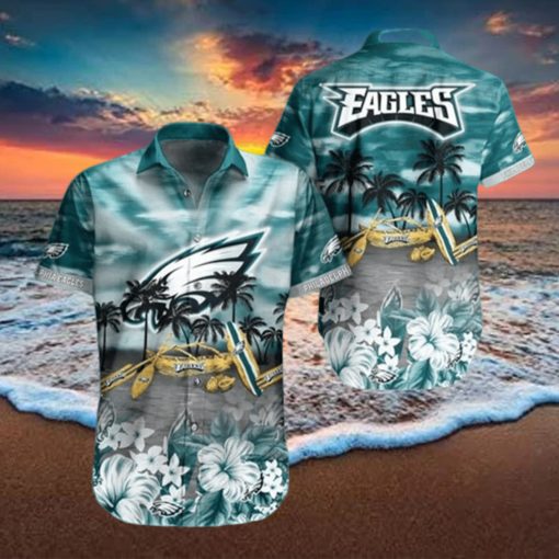 NFL Philadelphia Eagles Hawaiian Shirt Tropical Pattern Summer Vacation Gift