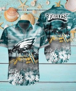 NFL Philadelphia Eagles Hawaiian Shirt Tropical Pattern Summer Vacation Gift