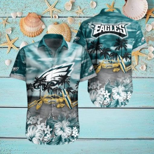 NFL Philadelphia Eagles Hawaiian Shirt Tropical Pattern Summer Vacation Gift