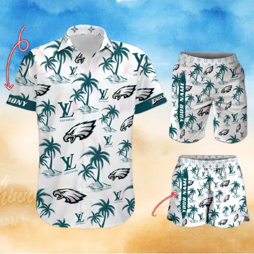 NFL Philadelphia Eagles Louis Vuitton Logo Pattern Hawaiian Shirt & Shorts