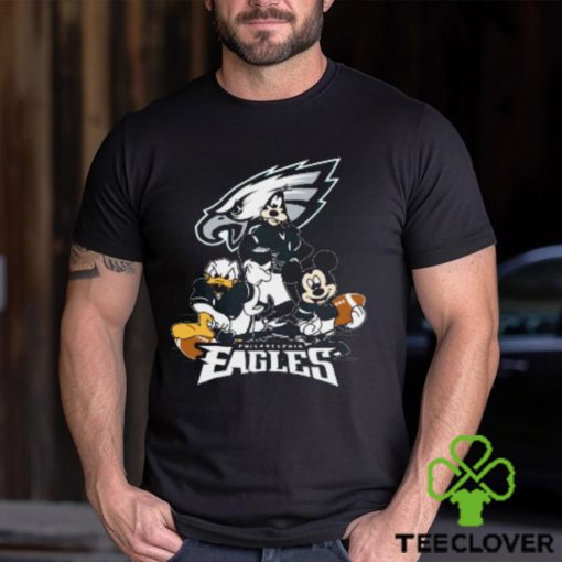 NFL Philadelphia Eagles Mickey Mouse Donald Duck Goofy Football T Shirt