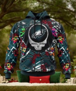 NFL Philadelphia Eagles Mix Grateful Dead, Personalized Name & Number Specialized Concepts Kits 3D Hoodie