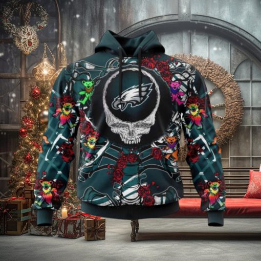 NFL Philadelphia Eagles Mix Grateful Dead, Personalized Name & Number Specialized Concepts Kits 3D Hoodie