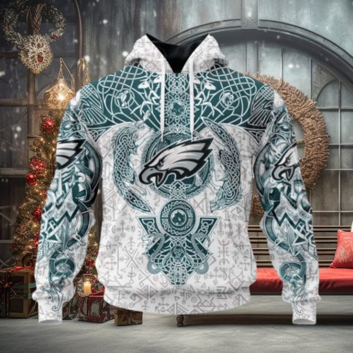 NFL Philadelphia Eagles Norse Viking Symbols 3D Hoodie