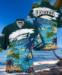 NFL Philadelphia Eagles Palm Tree Hot Summer Hawaiian Shirt Gifts Sport Fans