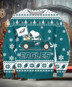 NFL Philadelphia Eagles Snoopy Driving Car Ugly Christmas Sweater