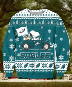 NFL Philadelphia Eagles Snoopy Driving Car Ugly Christmas Sweater