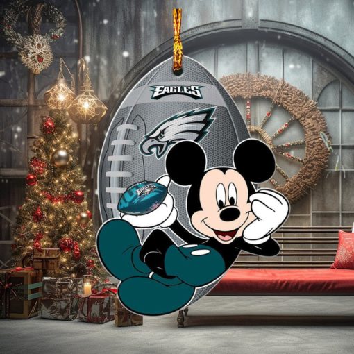 NFL Philadelphia Eagles Xmas Mickey Mouse Custom Name Christmas Gift For Fans Christmas Ornament