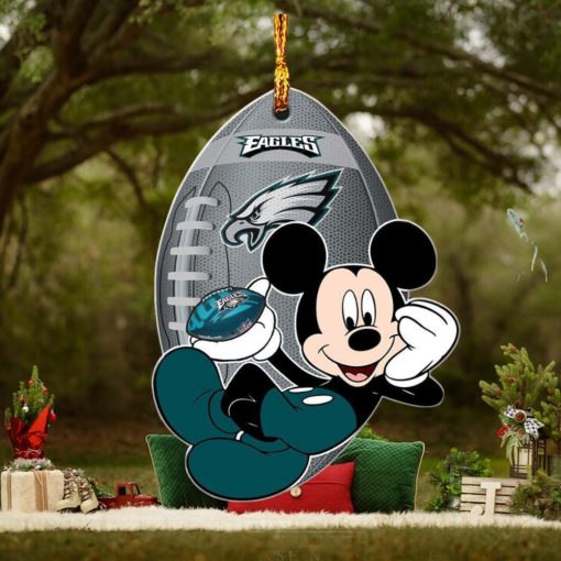 NFL Philadelphia Eagles Xmas Mickey Mouse Custom Name Christmas Gift For Fans Christmas Ornament