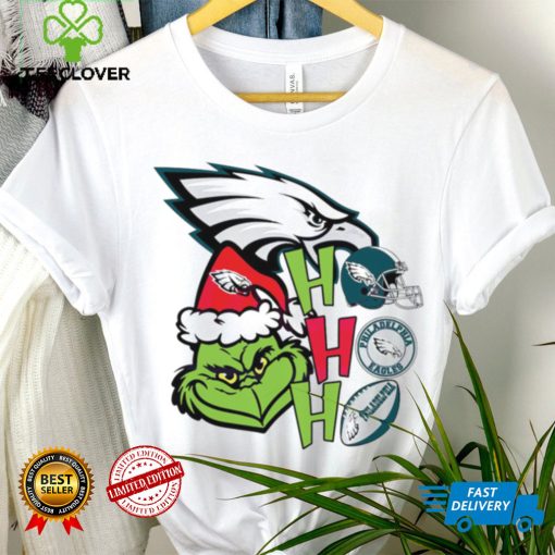 NFL Philadelphia Eagles football Grinch ho ho ho helmet logo hoodie, sweater, longsleeve, shirt v-neck, t-shirt