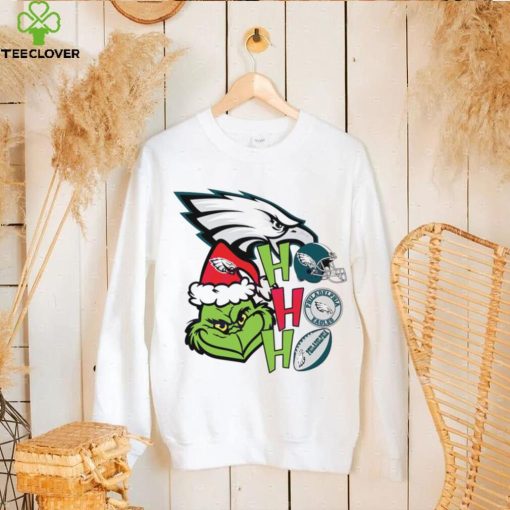 NFL Philadelphia Eagles football Grinch ho ho ho helmet logo hoodie, sweater, longsleeve, shirt v-neck, t-shirt